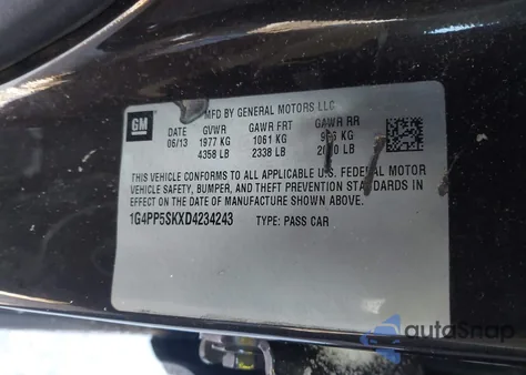 2013 Buick Verano from USA, damaged, VIN 1G4PP5SKXD4234243